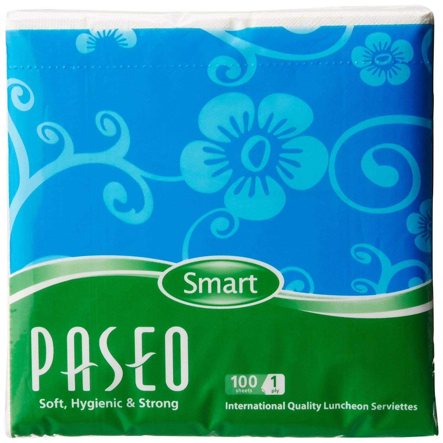 Paseo smart International Quality Luncheon Serviettes (Paper napkin) 100 sheets 1 ply Pack of 10