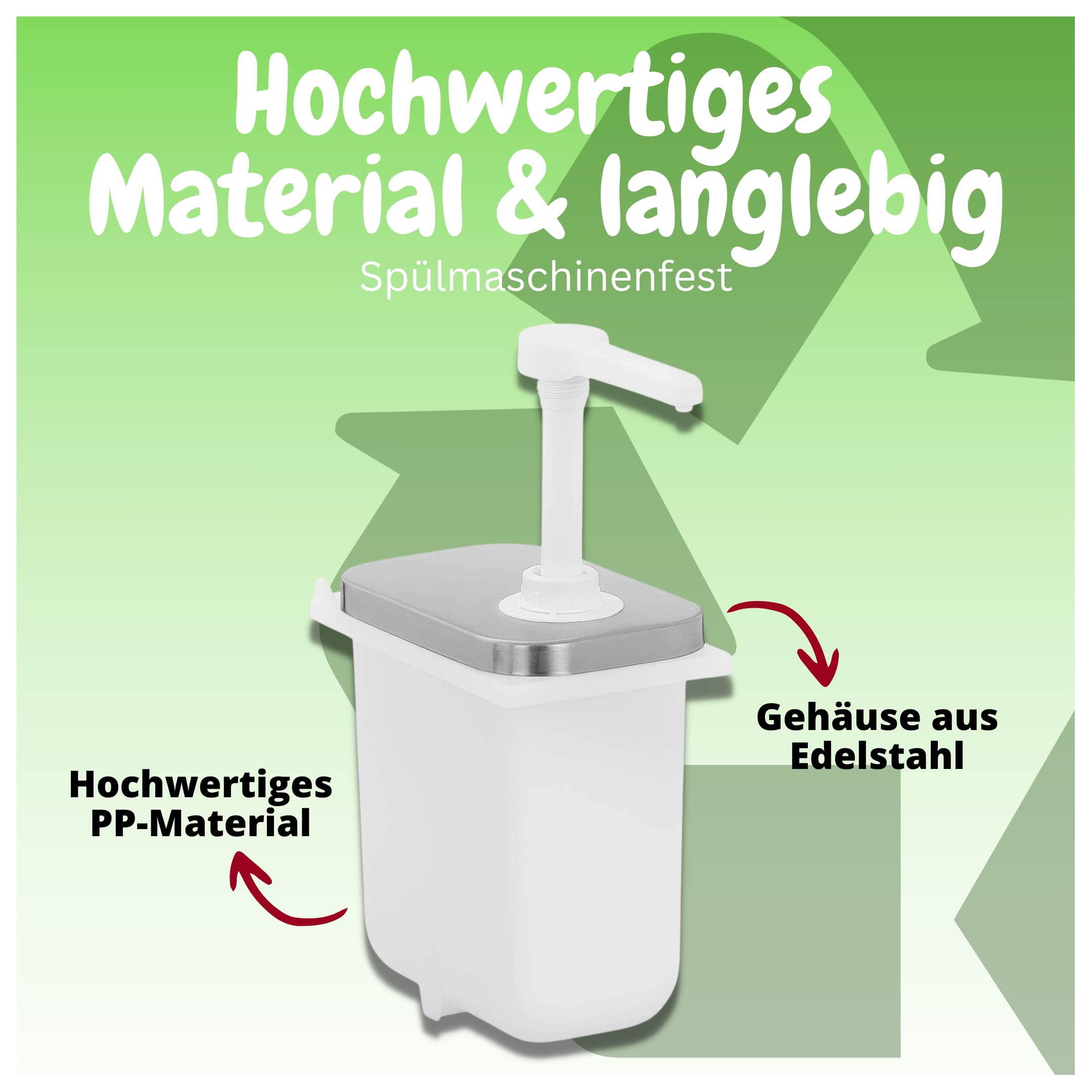 Silvermile Soßenspender - 3 x 2L - Soßenspender mit Pumpe - Saucenspender - Dressing Spender