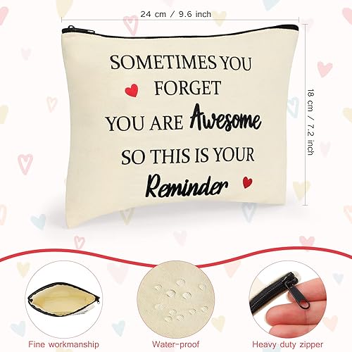 Miniatura 2 de Coume 12 Piezas Bolsa de Maquillaje de Agradecimiento para Mujeres, Regalo Inspirador de Apreciación para Compañera de Trabajo, Profesora,