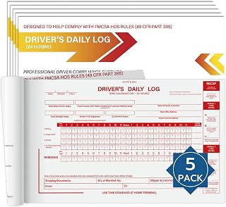 Driver Readiness & Condition Checklist Books – 5 Pack, 35 Two-Part NCR Status Reports per Book, Paper Driver Self-Check Forms for Safer Daily Driving