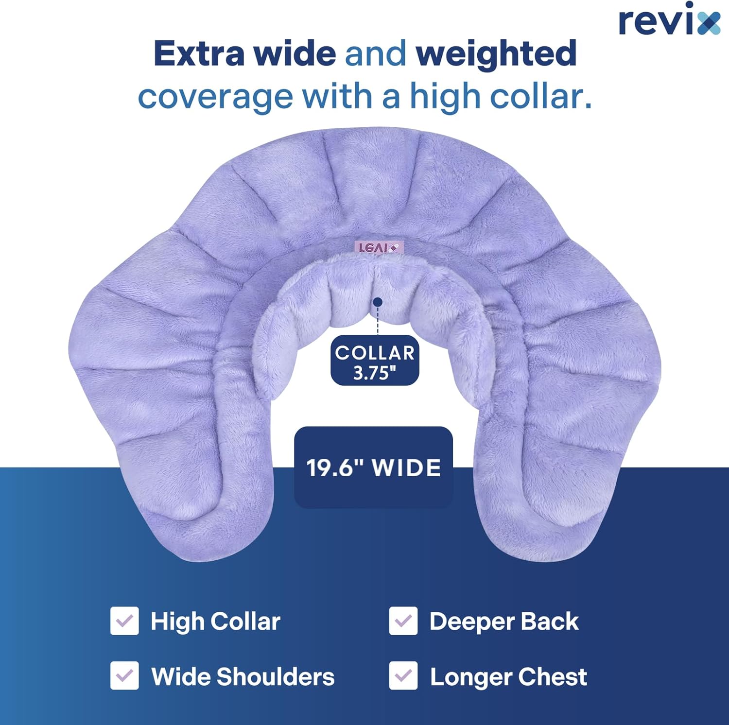 REVIX Heated Neck Wrap Microwave Heating Pad for Neck and Shoulders Pain Relief, Weighted Neck Warmer Microwavable with Miost Heat, Unscented