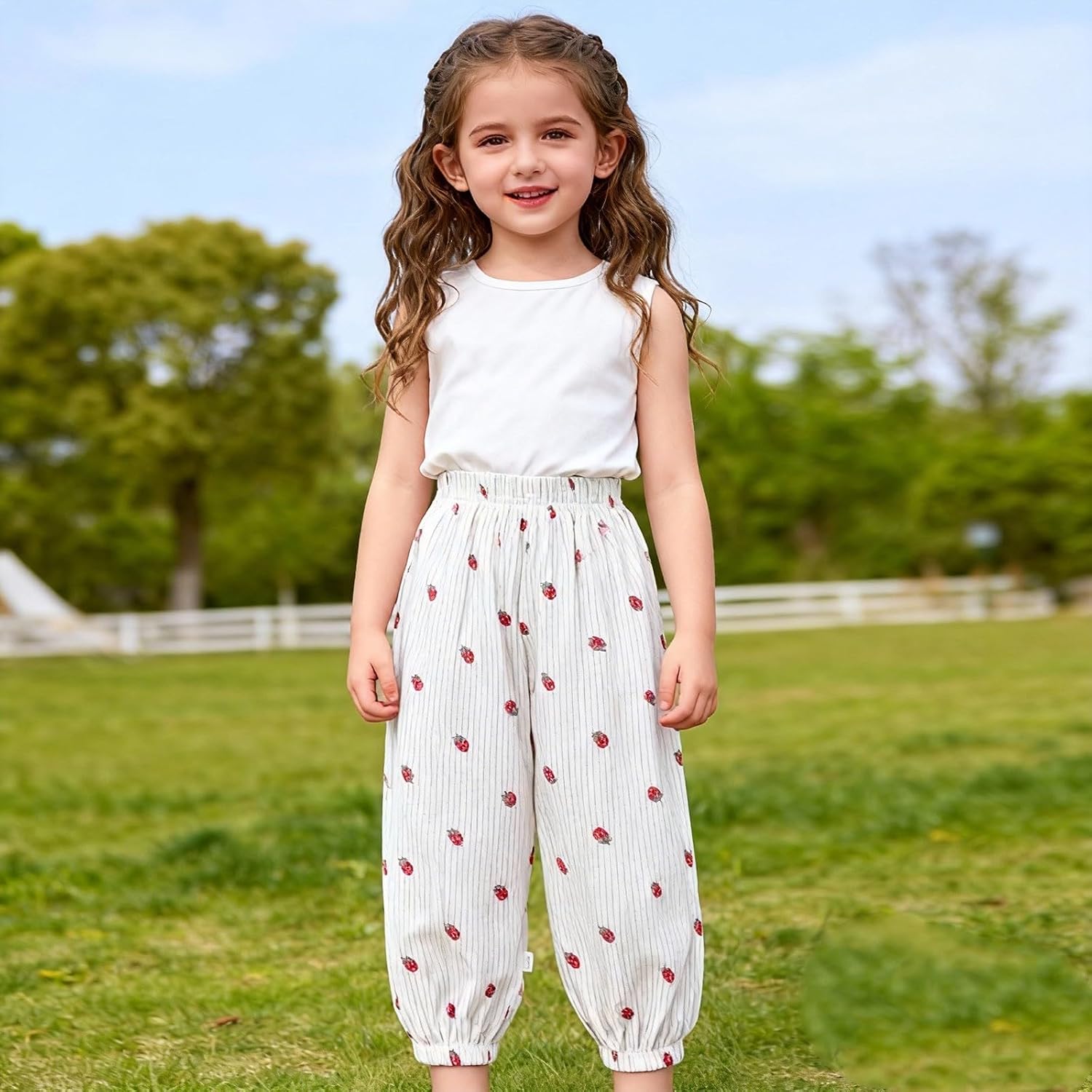 Girls Sweatpants Kids Soft Cotton Blend Sweatpants for Girls with Drawstring Waist and Pockets Fashion Joggers