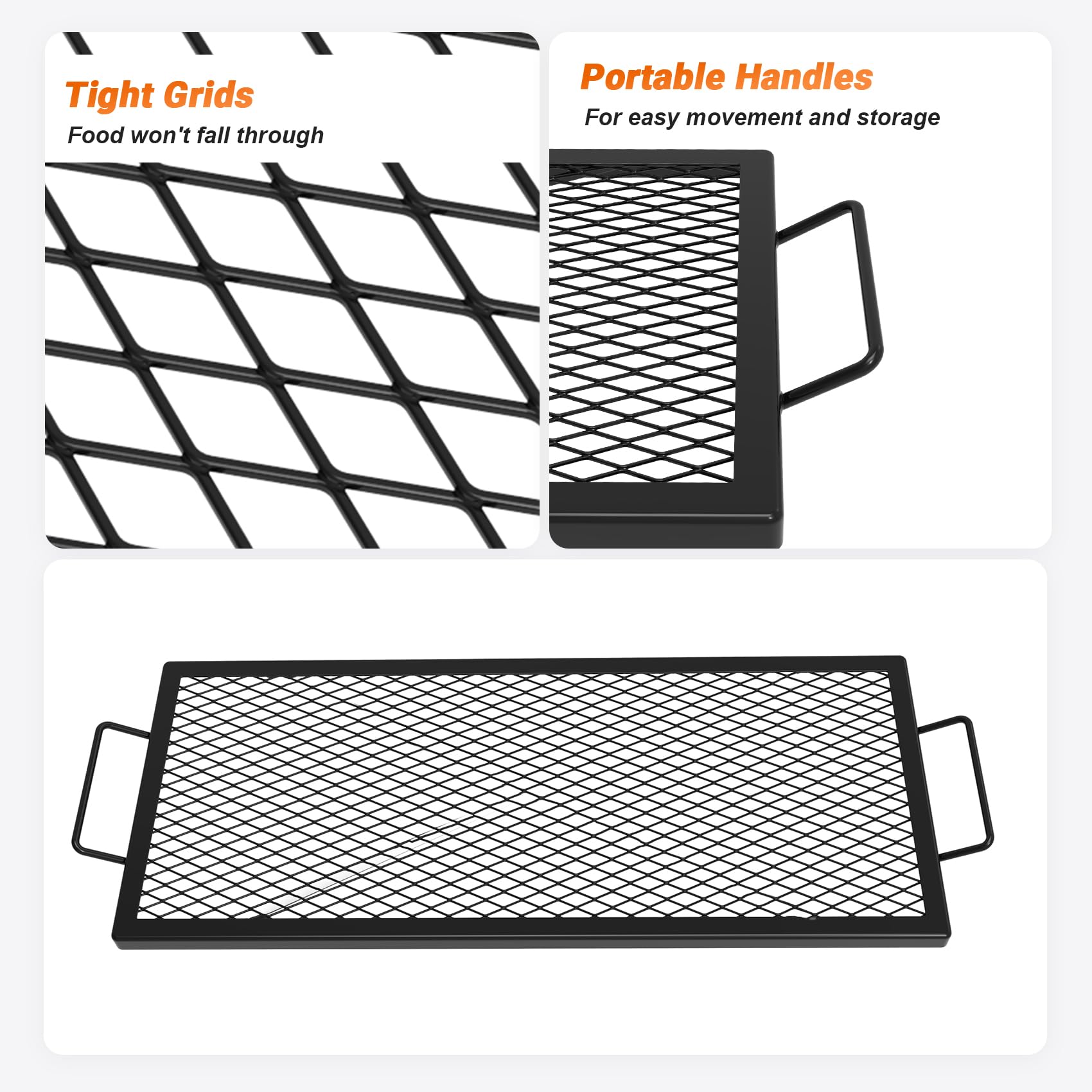 onlyfire Grille de cuisson rectangulaire X-Marks, 81 cm