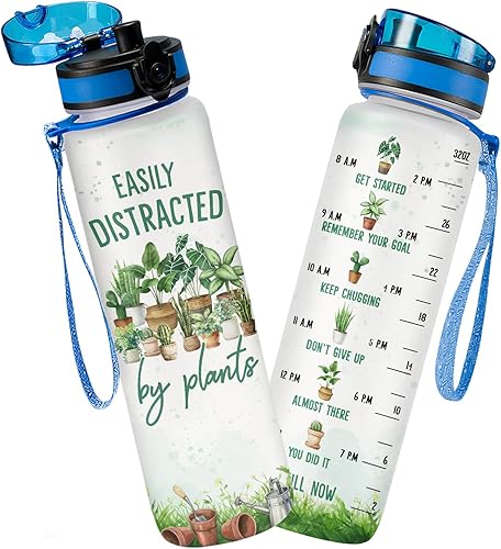 Miniatura 26 de Botella de seguimiento de agua de 32 oz, botella de agua para recordar beber, botella con marcador de tiempo, botella de agua motivacional aislada