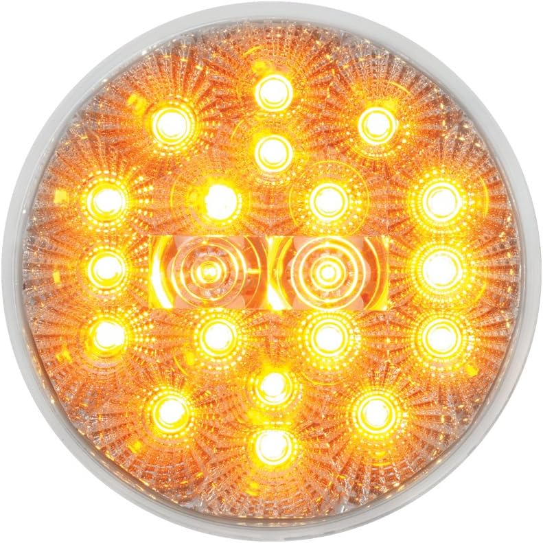 Grand General 77060 LED Light (4" Low Profile Spyder Amber/Amber with S.S. Rim and Pigtail), 1 Pack