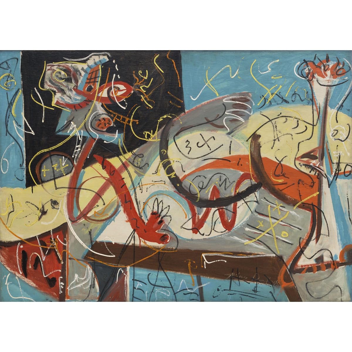 Impression Jackson Pollock Figurine sténographique ARTICULOZY art mural 76x101