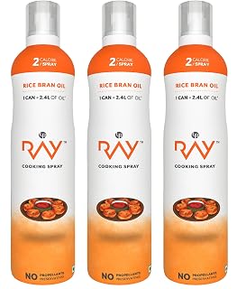 LB RAY Cooking Spray Rice Bran Oil - Low-Calorie, 100% Oil Spray, No Gases, Emulsifiers, and Water (200 ml, Pack of 3)