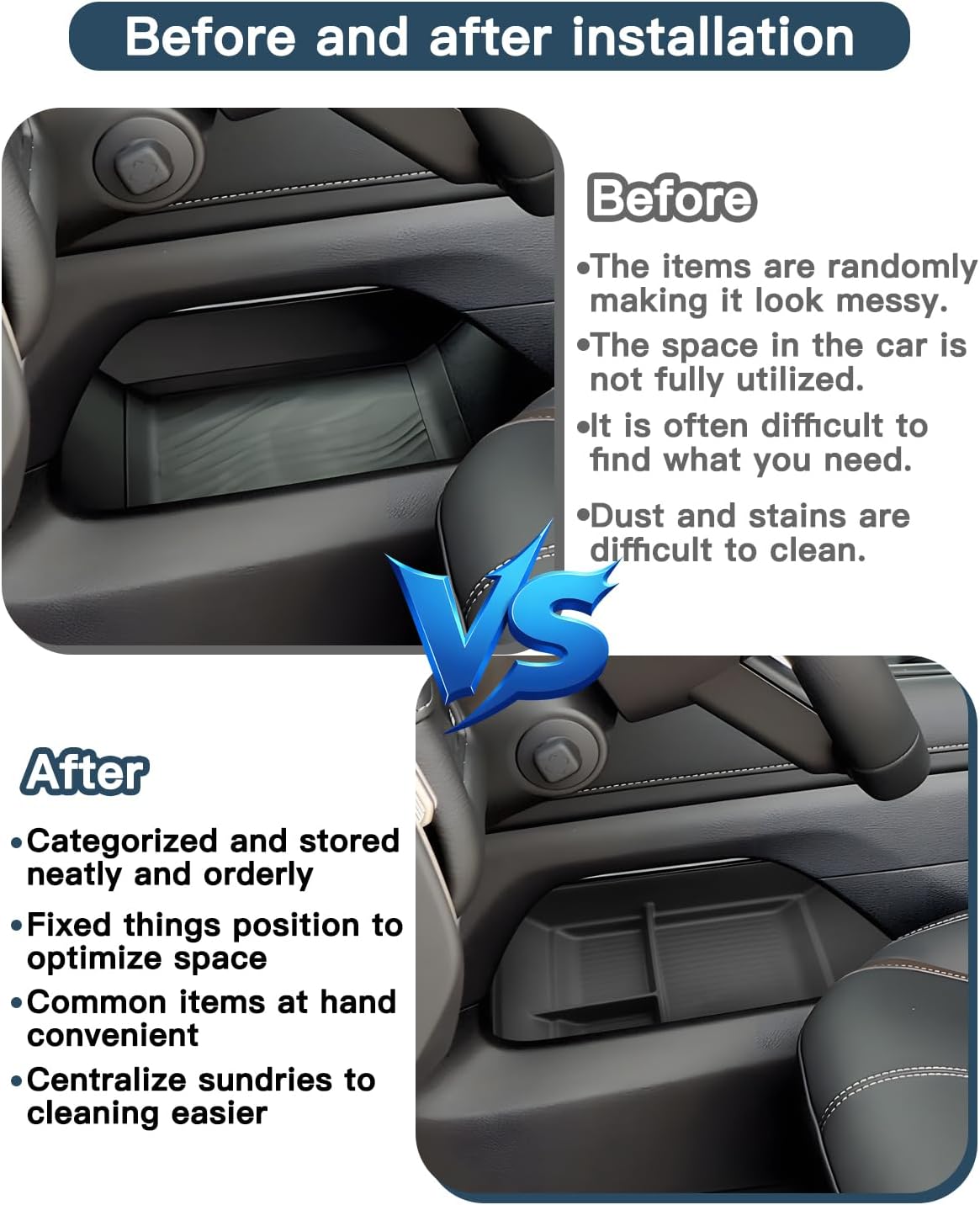 Ruiya 2025 2026 Armada Console Organizer for 2026 Nissan Armada Accessories Armrest & Lower Console Organizer Compatible with 2025 2026 Nissan Armada SV/SL/Platinum/Pro-4X/Platinum Reserve-2Packs