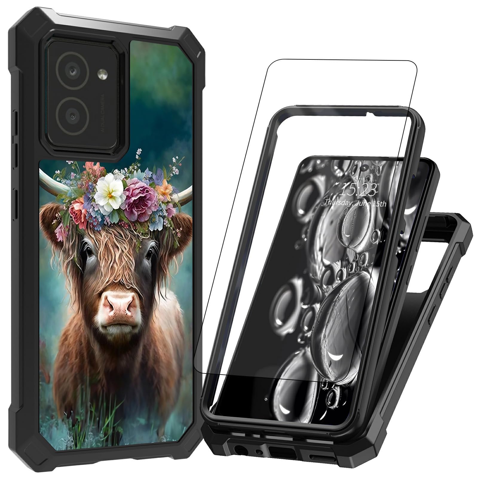 ACWDMKH for HMD Vibe Phone Case,for Nokia HMD Vibe N159V Phone Case with Screen Protector Rugged Dual Layer Protection Shockproof Corner Silicone