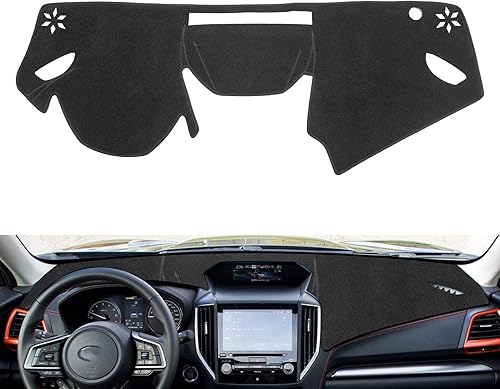 Xotic Tech - Alfombrilla para consola central precortada, antideslizante, protector solar antirreflejos, cubierta negra, compatible con Subaru