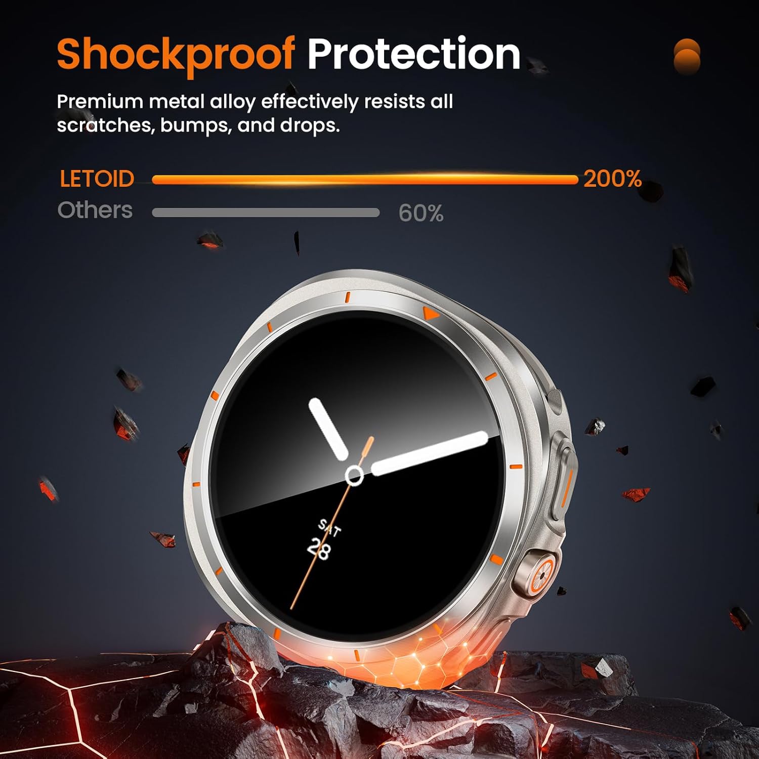 1 Metal Case for Galaxy Watch 8 Screen Protector 40mm,