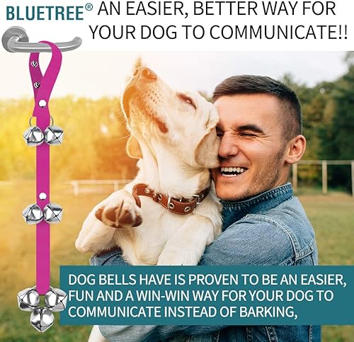 Vista 42 de BLUETREE Paquete de 2 timbres para perros de alta calidad, campanas ajustables para entrenar a tu cachorro de la manera fácil, 7 timbres extra
