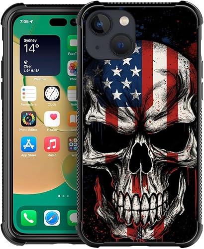 Vista 177 de Funda compatible con iPhone 13 Pro, diseño de patrón para iPhone 13 Pro, fundas para mujeres y niñas, Betsy Ross 13 estrellas de madera con bandera