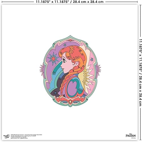 Miniatura 6 de Trends International Gallery Pops Disney Frozen 2 - Póster de pared ilustrado vintage con retrato de Anna, 12 x 12 pulgadas, versión sin marco