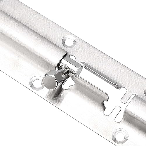 Miniatura 4 de SINJEUN Paquete de 30 pernos de barril de 5 pulgadas, cerradura deslizante de acero inoxidable, pestillo de puerta grueso con 160 tornillos de