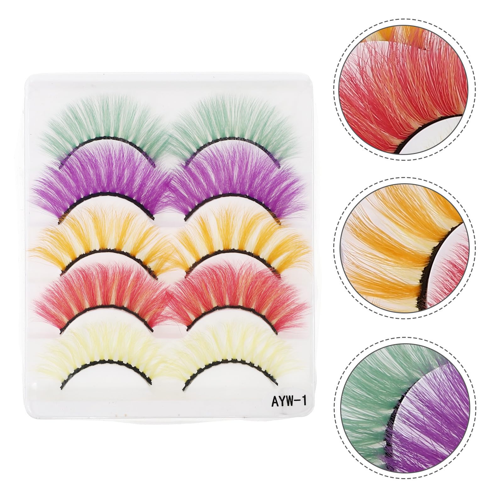 Abaodam 35 Paia Ciglia Finte Colorate 3d Morbide in Materiale Simulato per Halloween e Uso Quotidiano Durante Giorno, Lashes Performance per Servizio Fotografico
