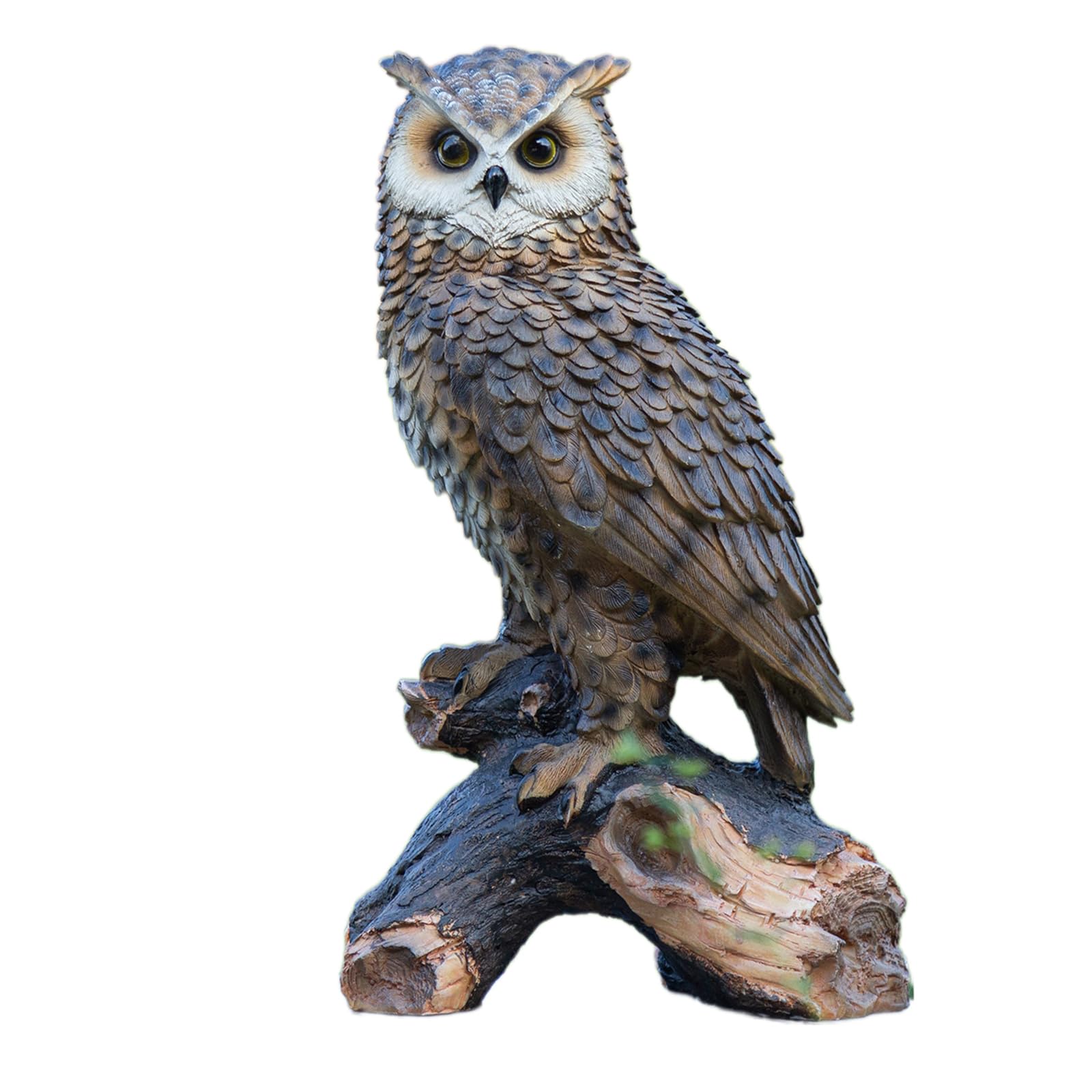 YXCQHZM Outdoor Owl Statue Simulation Bird Sculpture Garden Figurines for Patio, Lawn, Yard Hanging Decoration (49cm)
