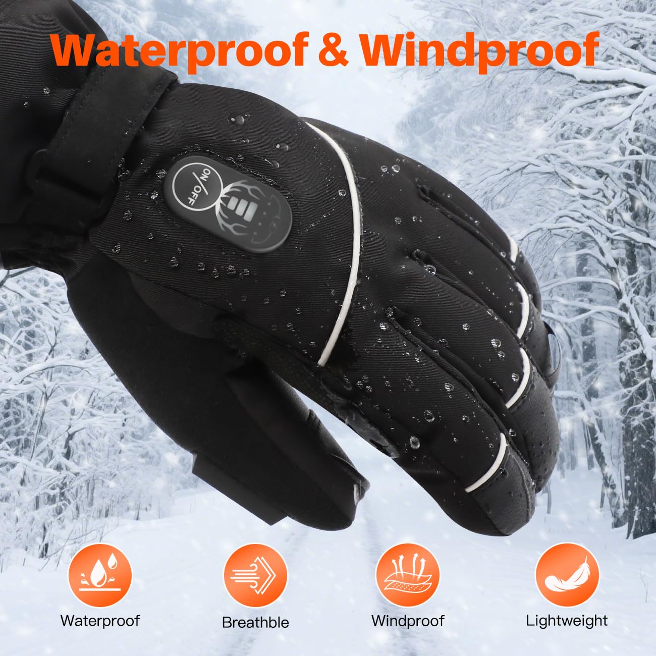 SNOW DEER Beheizte Handschuhe für Damen und Herren, elektrisch Wiederaufladbare Winterhandschuhe für Skifahren, Wandern, Klettern, Fahren (L) Fashion
