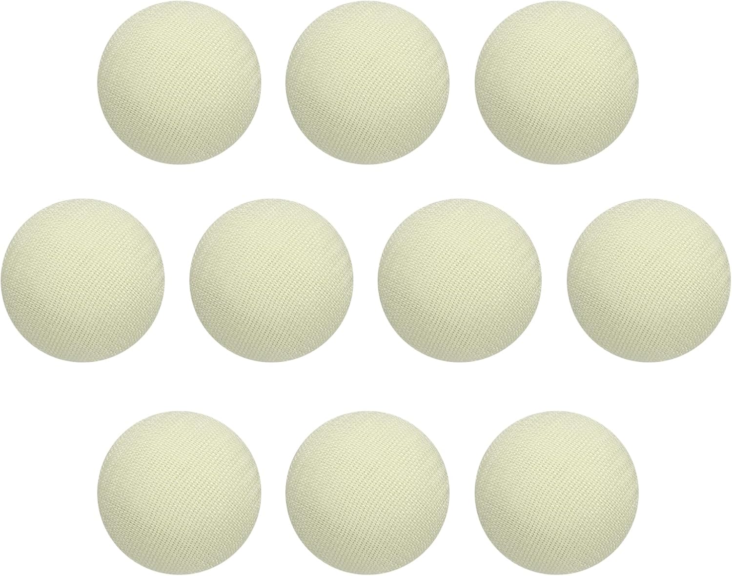 sourcing map 10pcs Fabric Cloth Covered Buttons 15mm Diameter Round Metal Shank Craft Replacement Sewing Buttons for Clothing Decoration DIY Accessories, Beige White