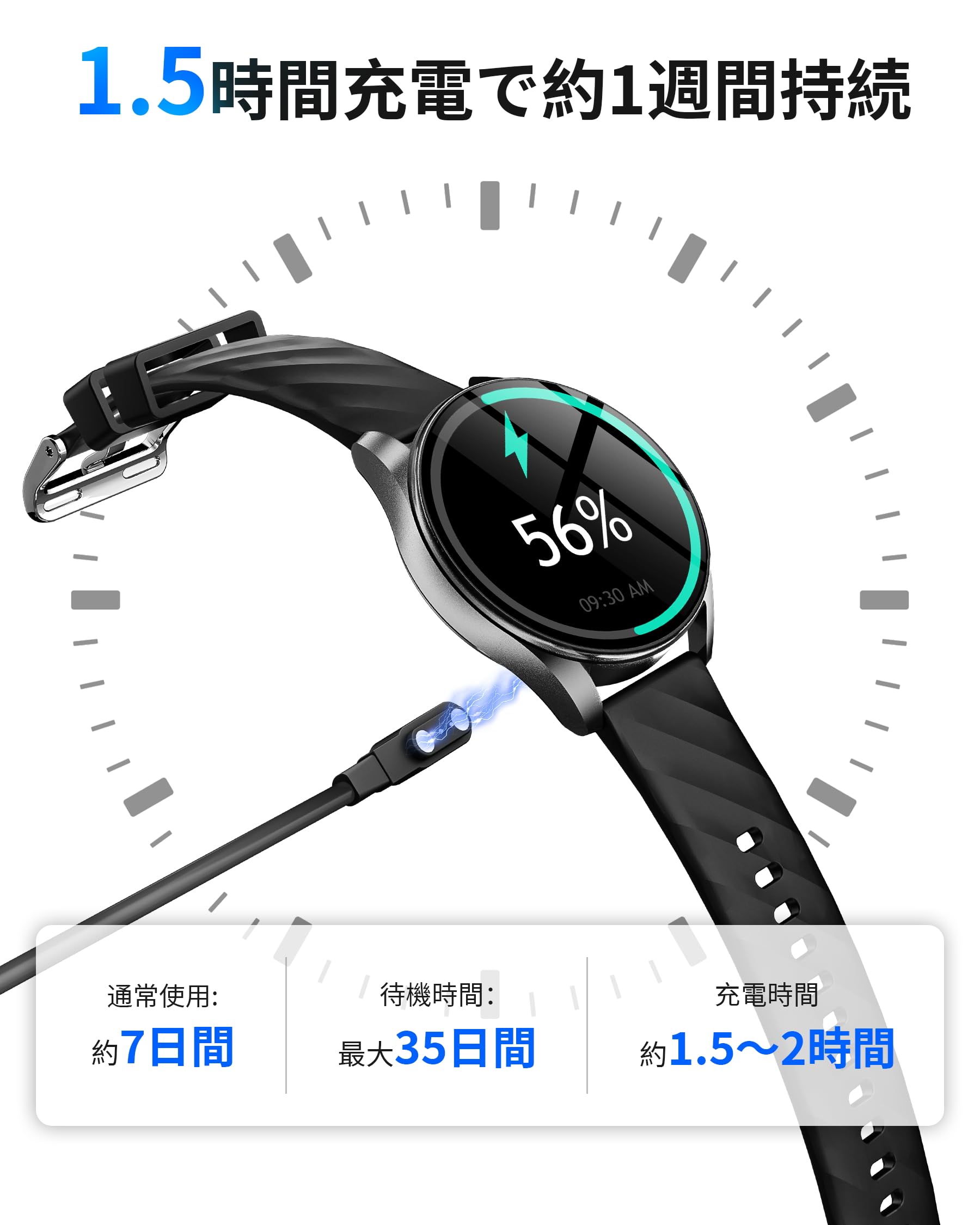 Amazon | 【2026年最新GPS内蔵&AI文字盤】LEEWIN V2スマートウォッチ