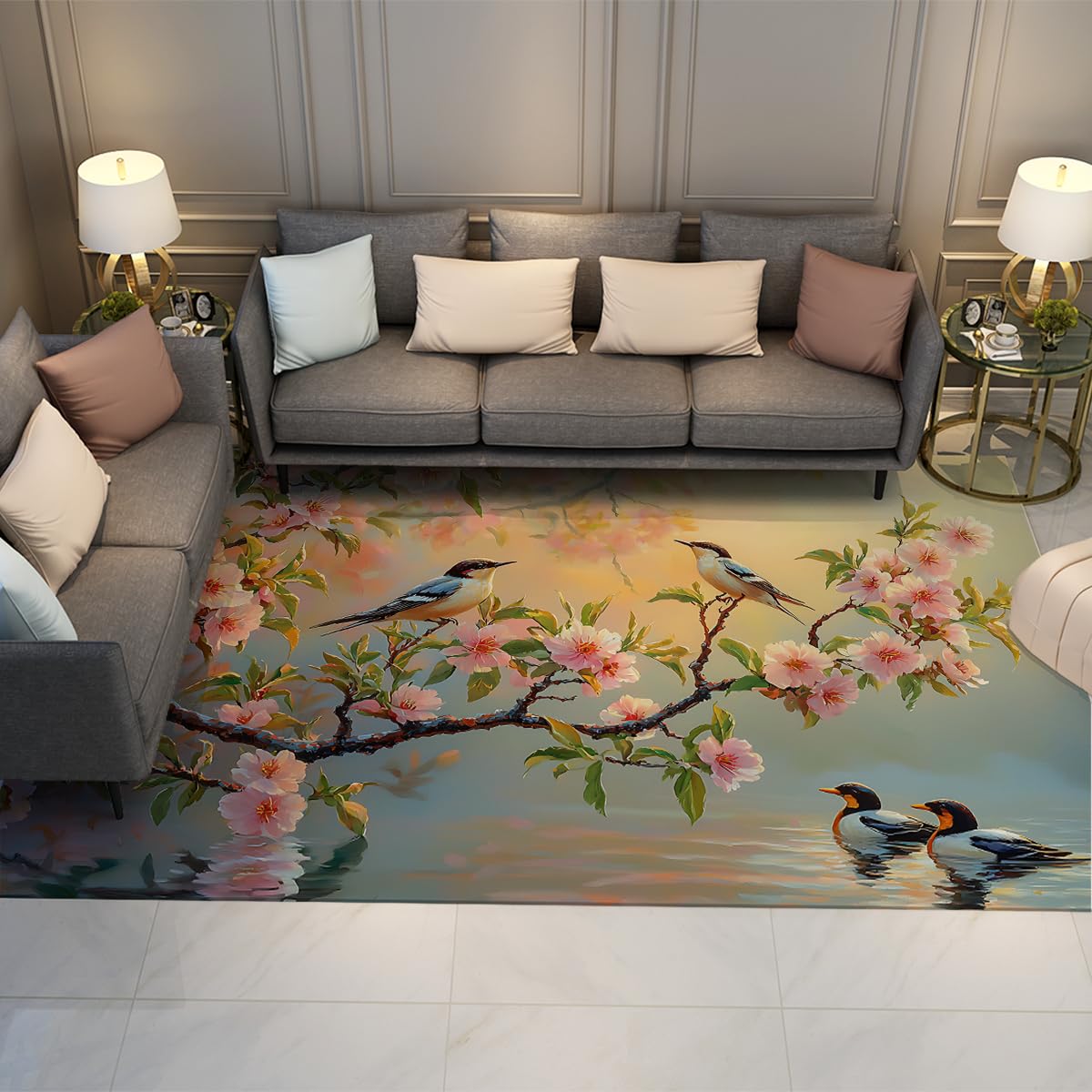 Tapis de salon anti-glisse lavable 120x180cm fini les tapis sales et dangereux
