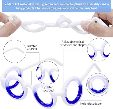 Motion Sickness Glasses,6Pcs Travel Sickness Glasses Sickness Bands Nausea Relief Glasses Car Sickness Airsick Sickness Seasickness for Kids and Adults