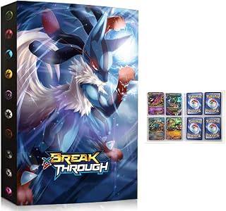 Fichário para cartões de troca, suporte de cartão compatível com cartões Pokémon, álbum de porta-cartão, pasta de cartão, melhor proteção para cartas colecionáveis, comporta até 240 cartões – W07-08