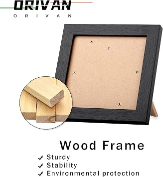4x4 Picture Frame Wood Square Photo Frame Vintage Black | Wall and Tabletop Decoration, Good Gift for Birthdays, Christmas