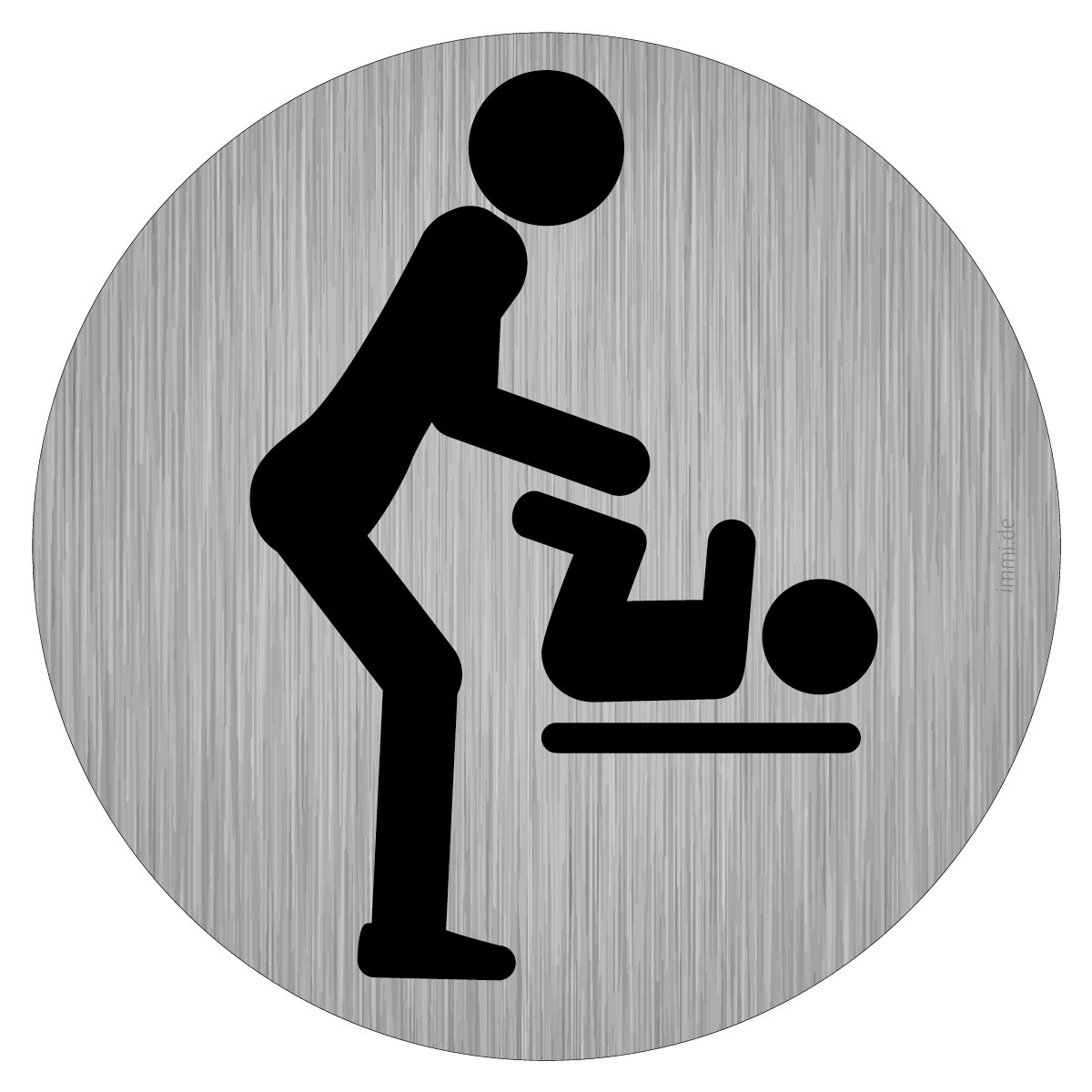 immi WC-Beschilderung, Kinder wickeln Aufkleber, Frau und Baby/Kind, 95mmØ