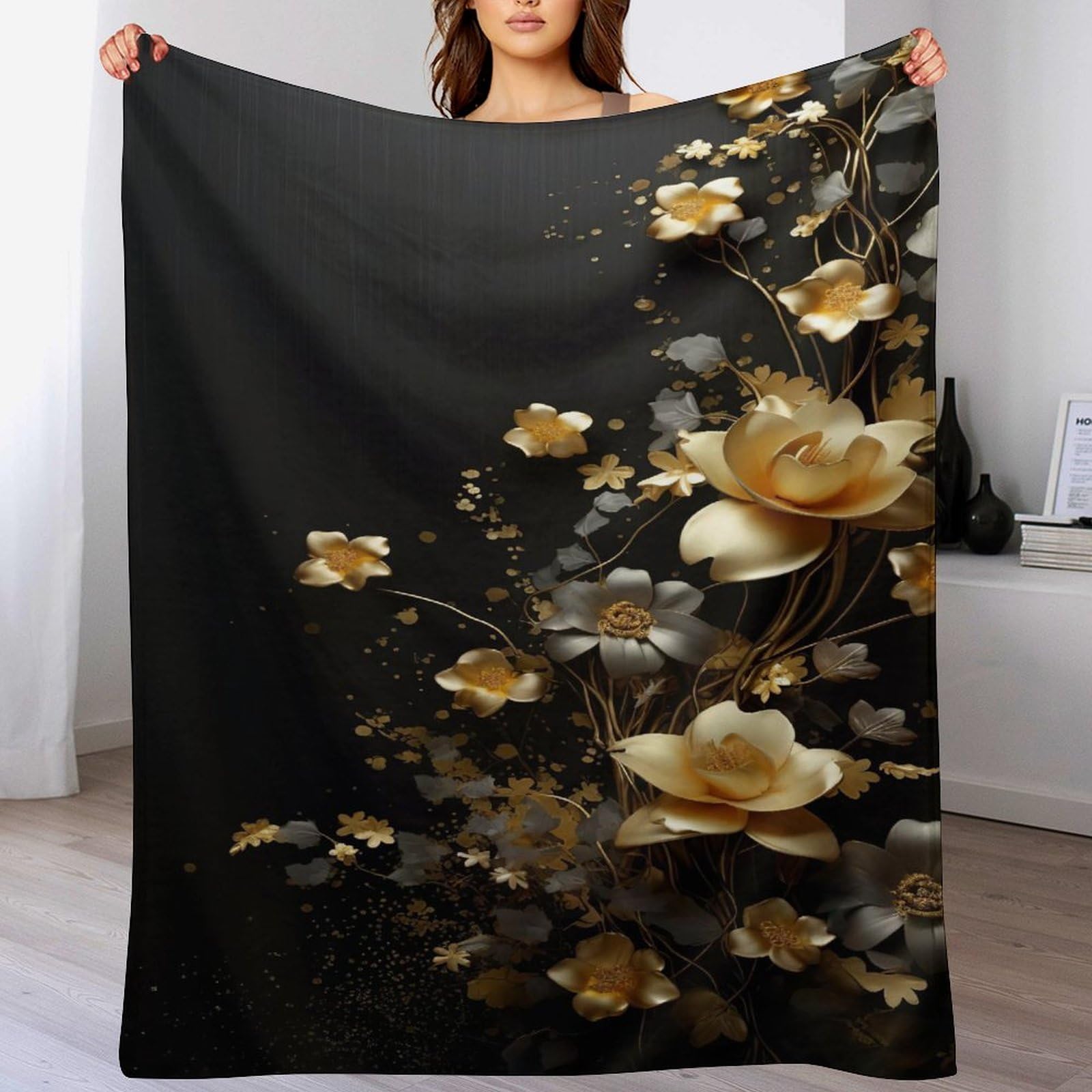 Couverture de salon en flannel supérieure 100x130cm au fini fleuri élégant