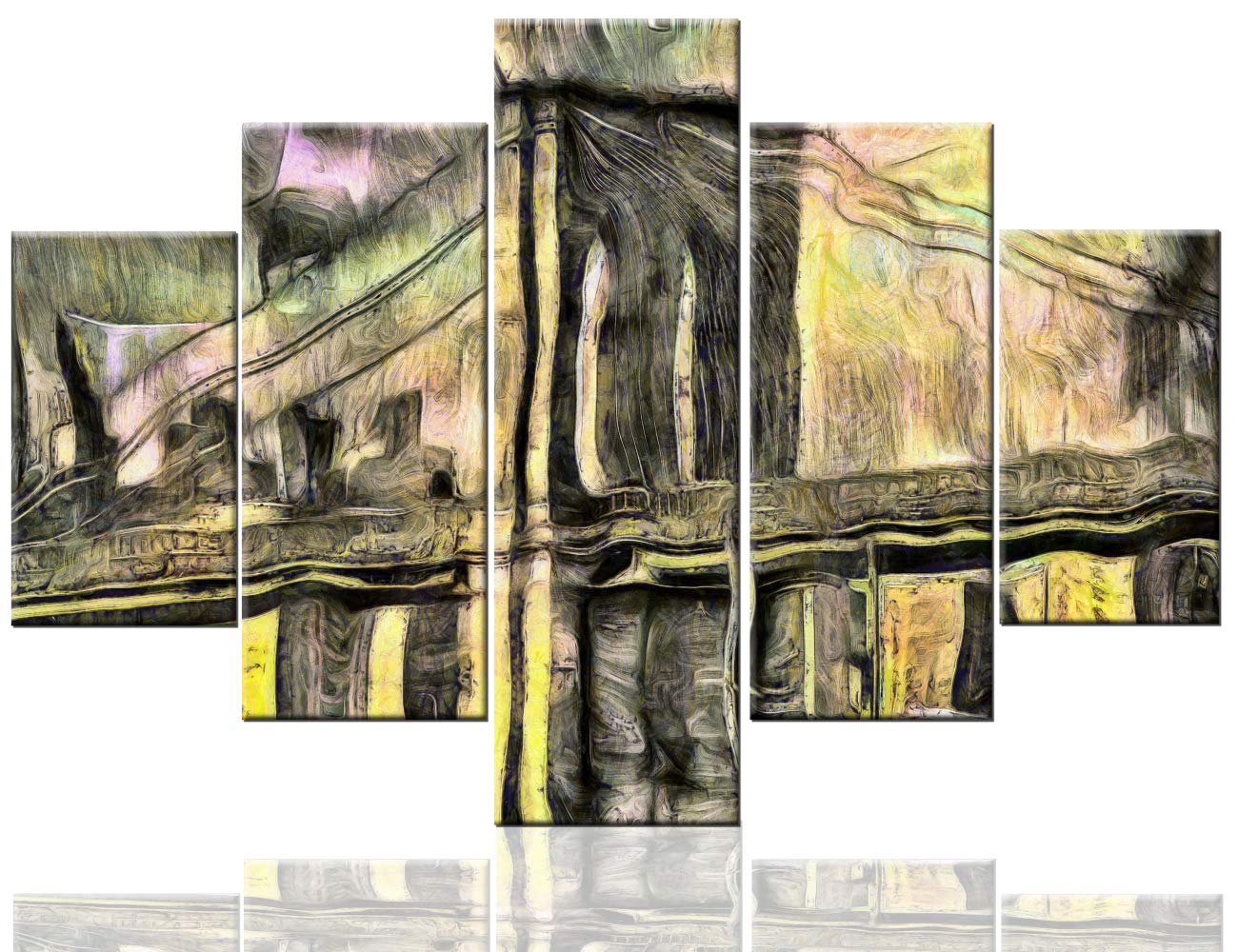 Amazon.co.jp: 都市のウォールアート ブルックリン橋の絵画 都会