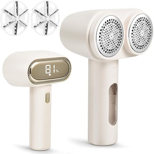 Afeitadora de tela de doble cabezal, removedor eléctrico de pelusas, removedor de pelusa para ropa, desfuzzer de 6 hojas de hojas, afeitadoras de