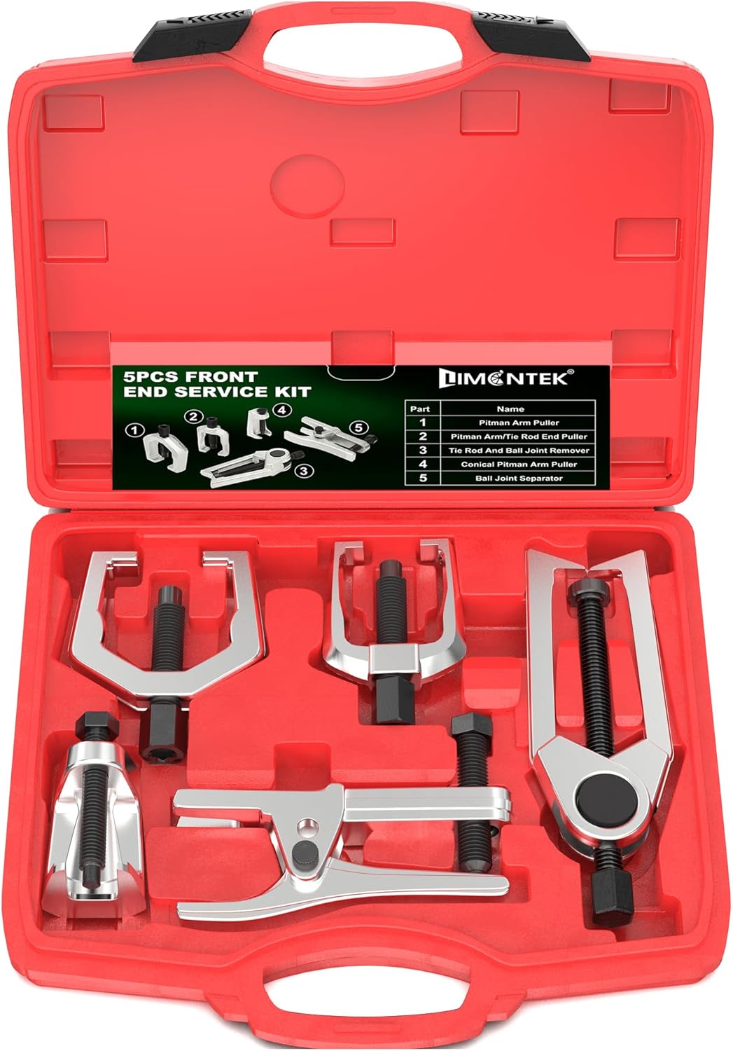 5pcs Ball Joint Separator Pitman Arm Puller, Tie Rod End Tool for Ball Joint Press Kit, Front End Service Kit, Splitter Removal Kit