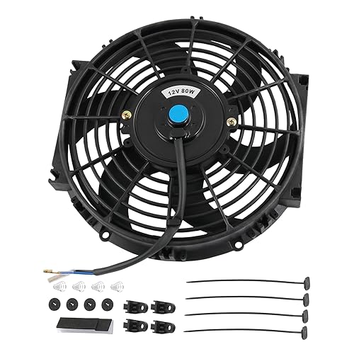Vista 8 de JDMSPEED Nuevo 14 "pulgadas universal delgado ventilador push pull radiador eléctrico enfriamiento 12V kit rojo
