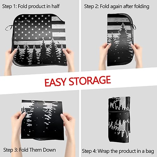 Miniatura 6 de Sosolong Parasol para parabrisas de automóvil, 57 x 27.5 pulgadas, parasol para parabrisas delantero con material de enfriamiento de doble grosor,