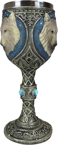 Miniatura 4 de Atlantic Collectibles Blue Remus Gray Wolf Celta Magic 7oz Cáliz Cáliz de vino Copa