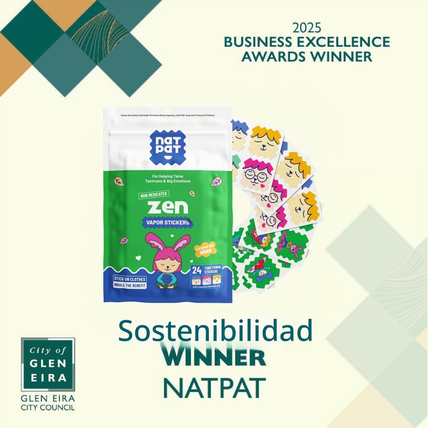 The Natural Patch Co. ZenPatch pegatinas para calmar los espíritus para niños y adultos (paquete de 24) - El parche natural - Libre de drogas, apoyo al estado de ánimo para la relajación | BuzzPatch - Parche natural para relajación, calma y regulación de