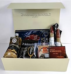 DON GOURMET, Cesta Gourmet para Regalar, Personalizable, Queso curado, jamón ibérico, chorizo ibérico, lote embutidos ibéricos, aceite de oliva, pack ibéricos, Regalo Día de la Madre. (CESTA 6)