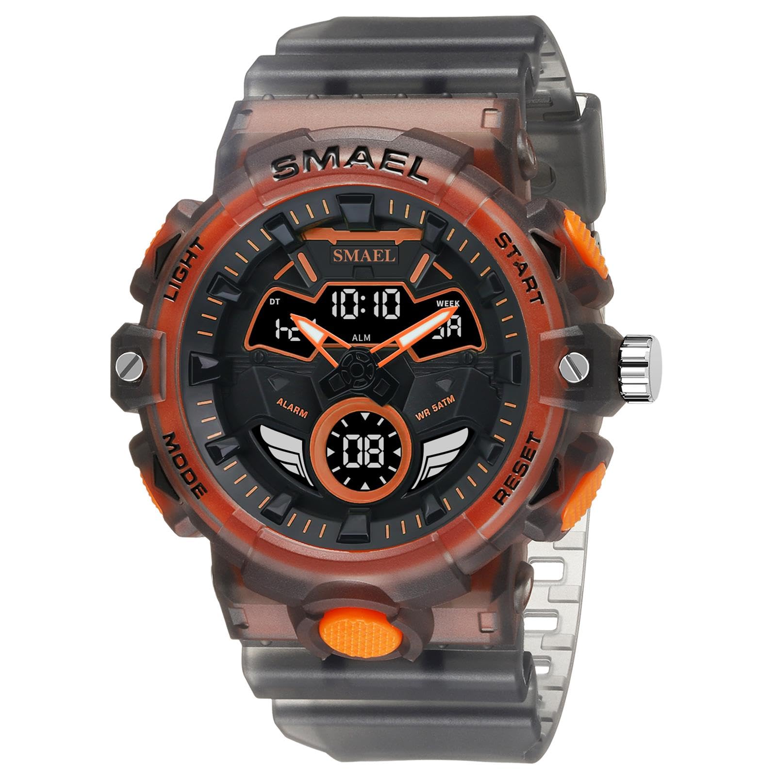 Montre Homme, 5Atm Imperméables Entreprise Décontractée Grand Cadran Chronographe, Analogiqu Quartz Double Temps Montre