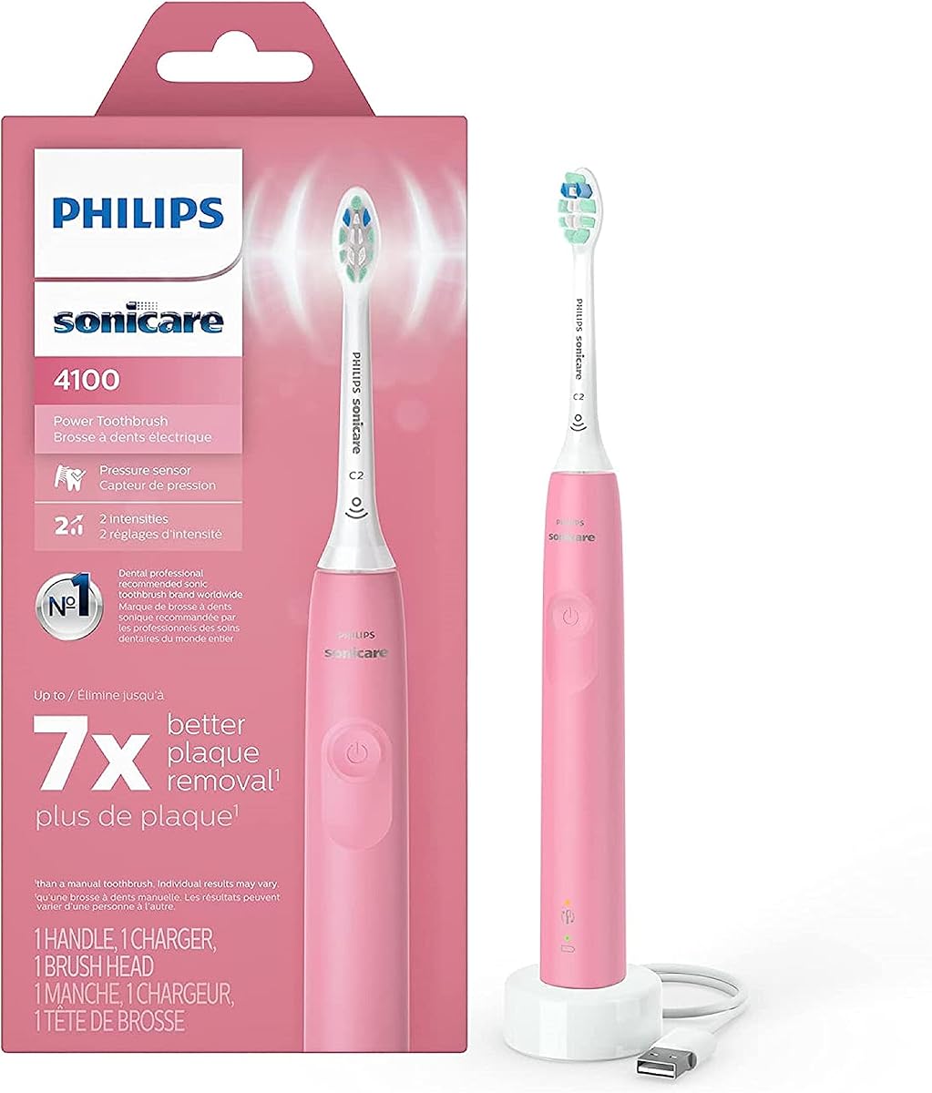 Philips Sonicare ProtectiveClean 4100 Rechargeable Electric Power Toothbrush, Pink, HX6815/01