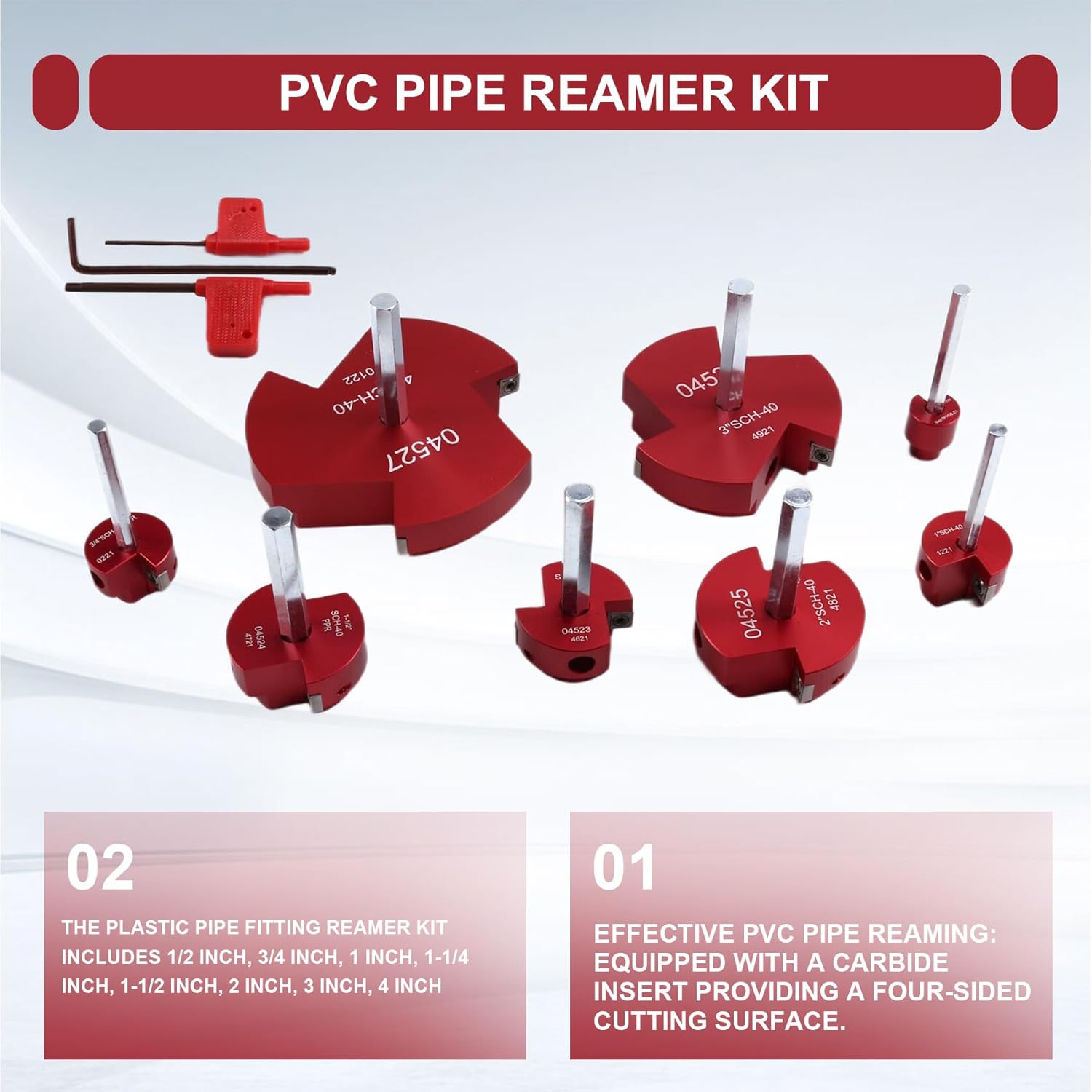PVC Pipe Reamer Kit forStandard 1/2Inch Drill PVC Fitting Saver PVC Pipe Reamer Tool PVC Socket Saver