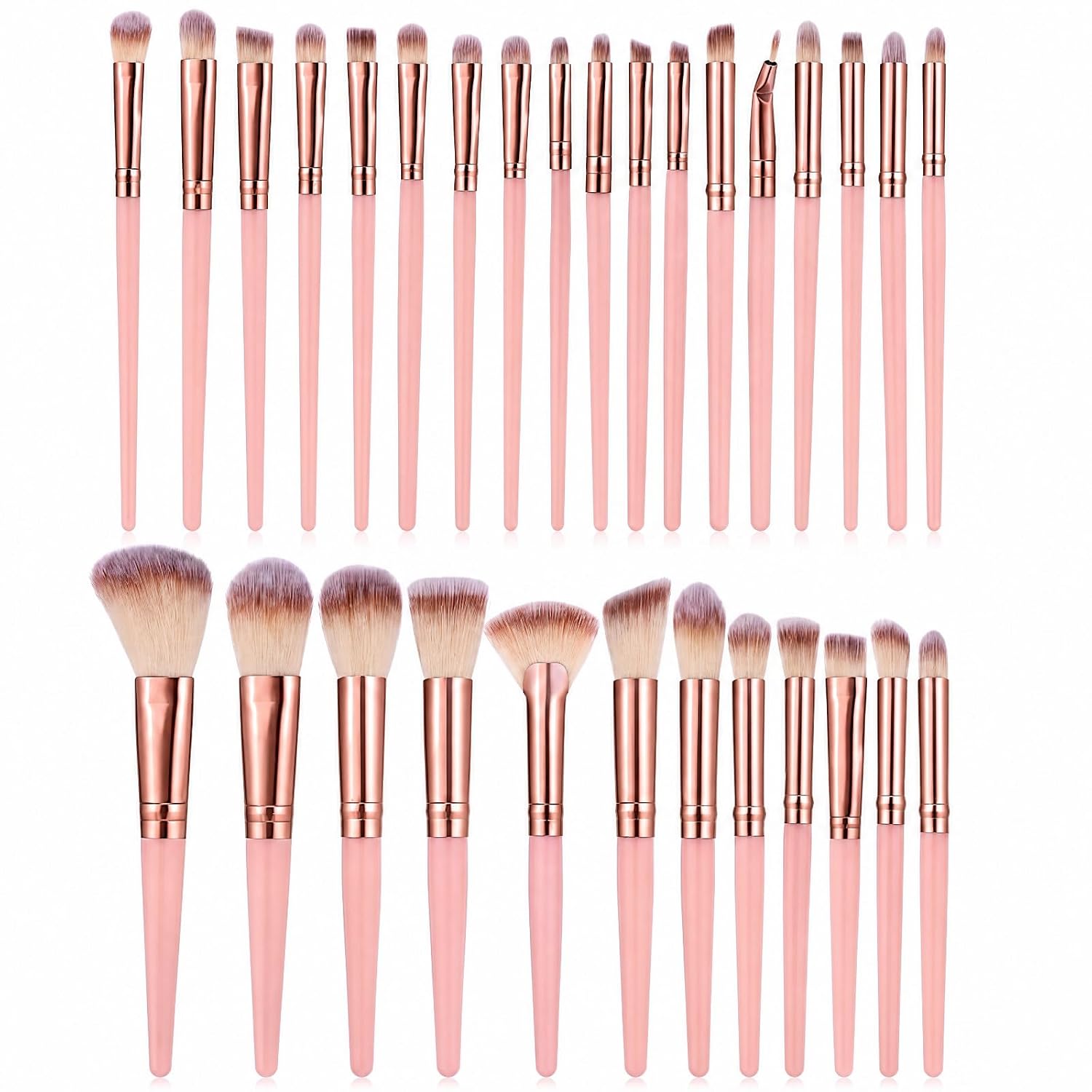 72 Pcs Pink Makeup Brushes Set Professional Make up Kit with 30 Soft Brushes, Cosmetic Bag, Makeup Sponge, Powder Puffs and Beauty Accessories, Complete Make up Tool Gift for Women Beginner