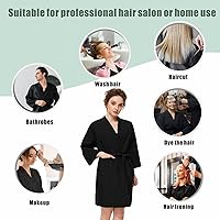 Vista 2 de Capa de color para el cabello, batas para cliente de salón, capa de peluquería grande con bolsillo, envoltura de spa impermeable, bata de corte