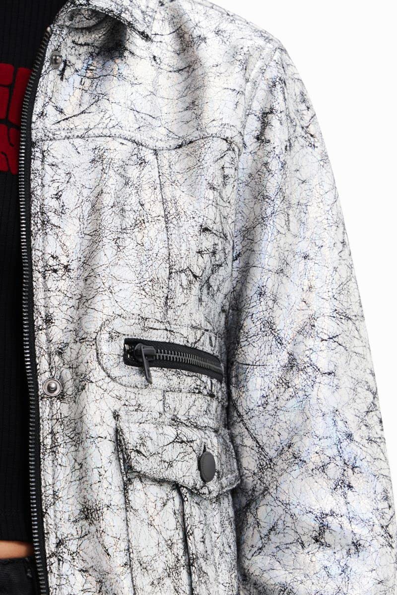 Desigual CHAQ_MINEAPOLIS, 2004 SILVER, CAPPOTTO PU Da donna, Black, L
