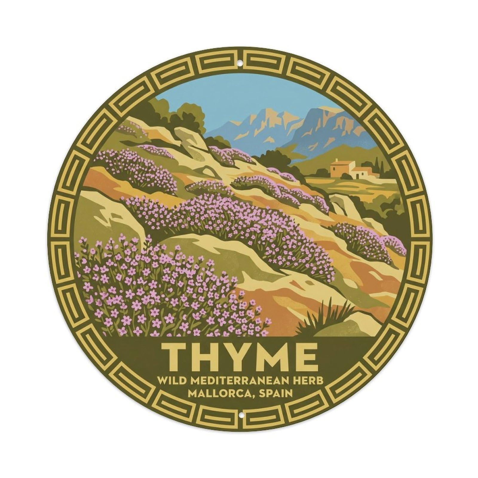 Mallorca Thyme Balearic Travel Mediterranean Coast Metal Tin Sign