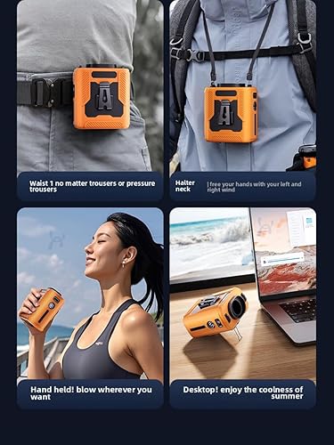 Miniatura 6 de Ventilador colgante de cuello portátil 2025 El ventilador colgante de cintura se puede utilizar continuamente durante 12 horas. Adecuado para
