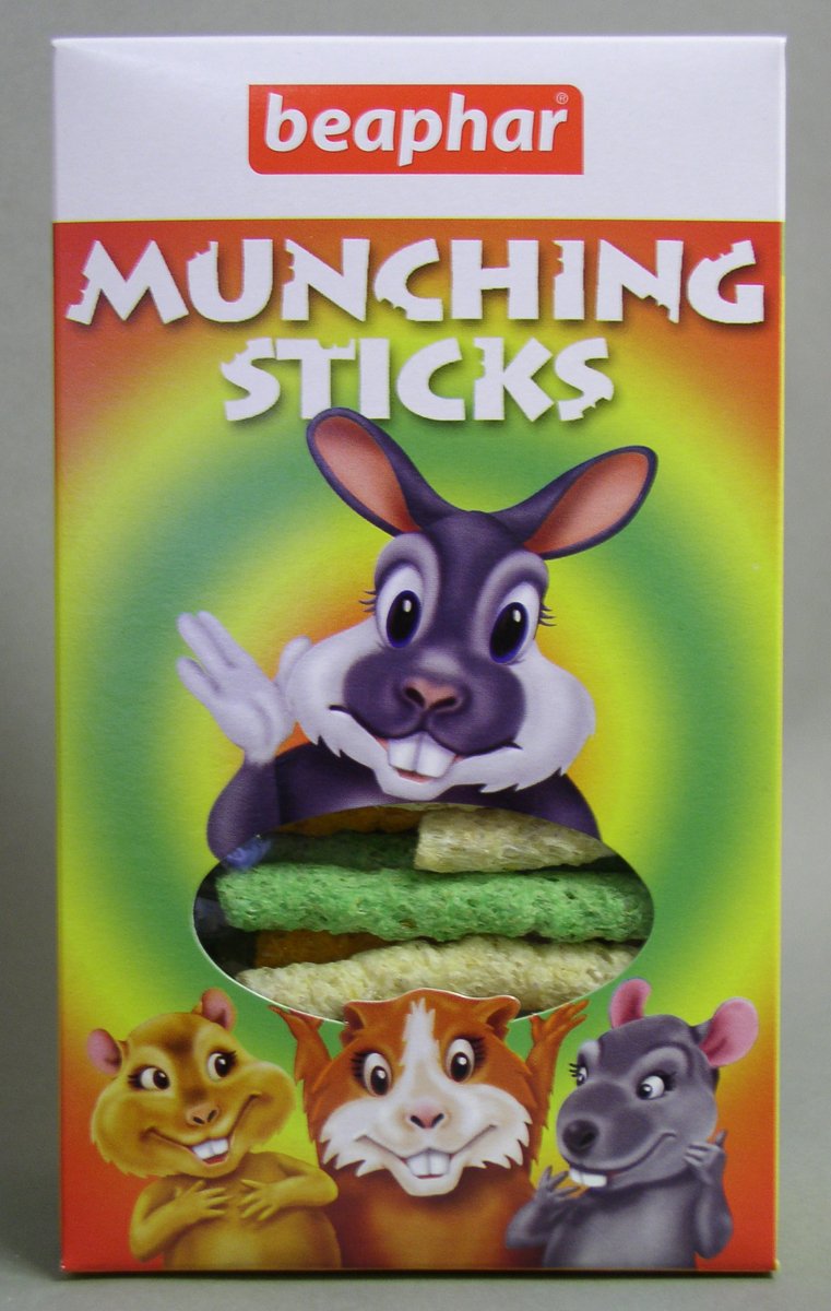 Beaphar – Knabbel Sticks, bâtonnets à grignoter pour Lapin et Rongeur – Complément Alimentaire/friandise – Répond aux Besoins des rongeurs – Facile à digérer – Ingrédients extrudés – 150 g