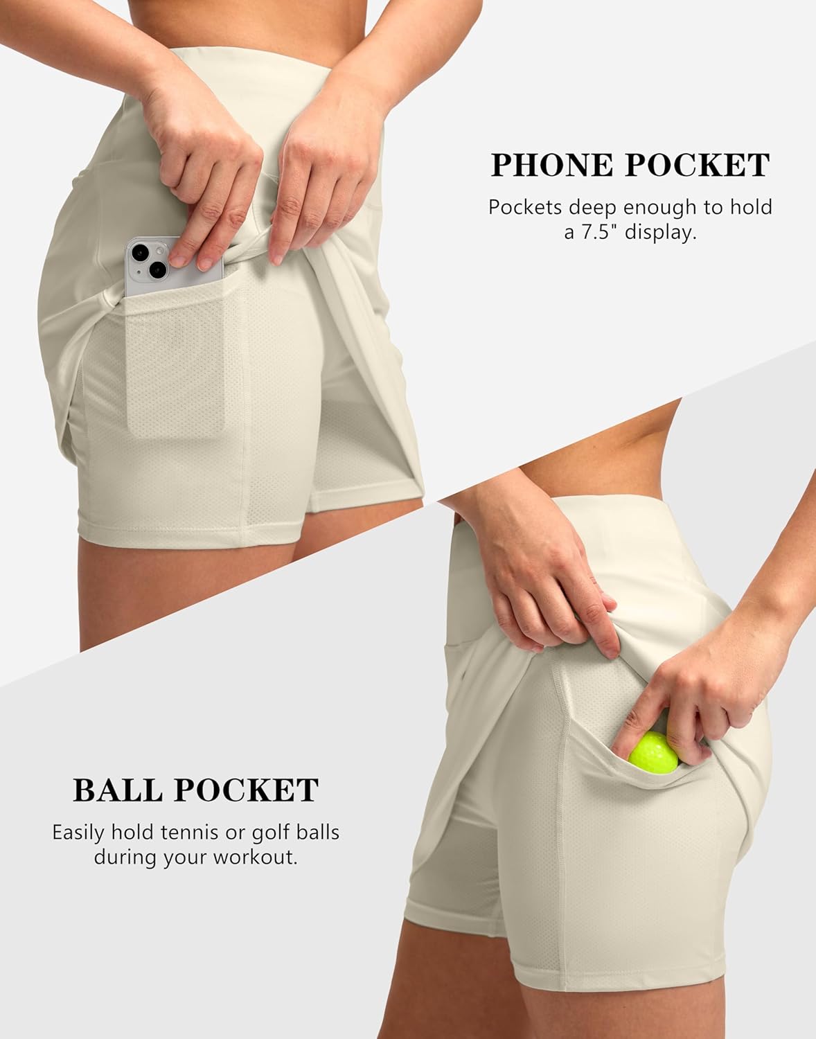 Women's Golf Skirts Skort 4 Side Pockets High Waisted Stretchy Tennis Skirt with Short Athletic Casual - Image 5