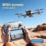 Drone with Camera - Drone with Screen on Controller for Beginners, Foldable, 5.64'' Display, Dual Camera, Obstacle Avoidance, Optical Flow, Gesture, 360 Flip, One Key Start, 20 Min Flight (2 Battery)