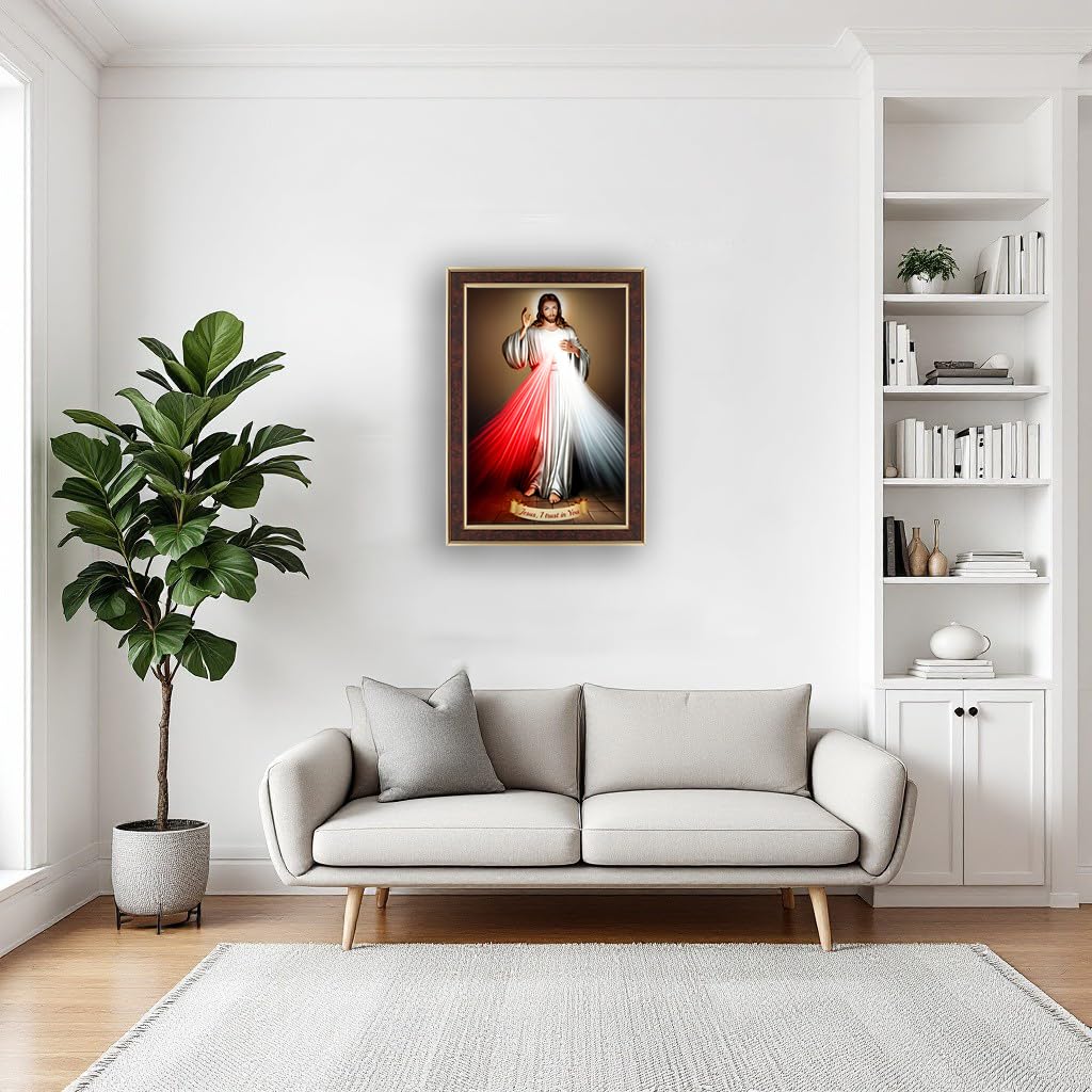 Dharvika Innovations Jesus Christ Photo with Frame, Copper Gold, 21×27 Inch, Sparkle Laminated 9954 - Image 5 thumbnail